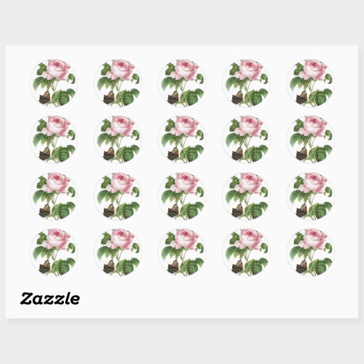 Roze Roze Vlinder Envelop Stickers (Vel)