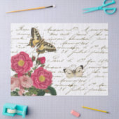 Roze roze vlinder Frans Script  Tissuepapier (Craft)