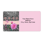 Roze roze vlinderbloemige vlinder Harten Labels (Voorkant)