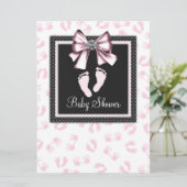 Roze Roze Voetafdrukken Baby shower Kaart (Staand voorkant)