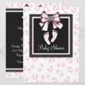 Roze Roze Voetafdrukken Baby shower Kaart (Voorkant / Achterkant)