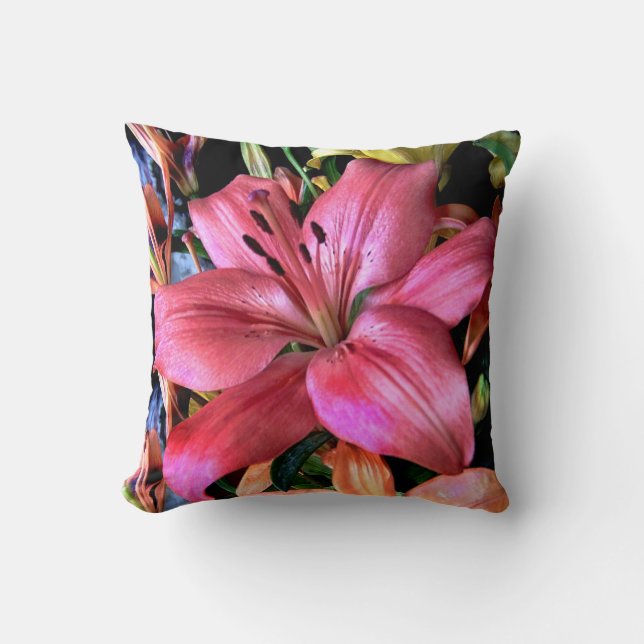 Roze roze, volledig gloeiend kussen (Voorkant)