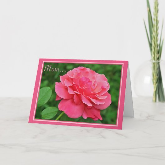 Roze roze voor mam kaart (Voorkant)