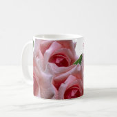 Roze roze vormgeving koffiemok (Voorkant links)
