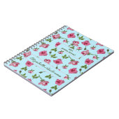 Roze roze vormgeving van het oppervlaktepatroon op notitieboek (Linkerzijde)