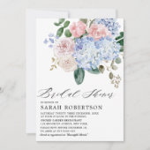 Roze roze Vrijgezellenfeest met mosterdblauwe hydr Kaart (Voorkant)