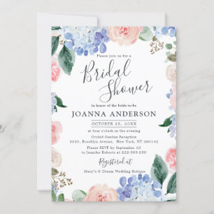 Roze roze Vrijgezellenfeest met mosterdblauwe hydr Kaart