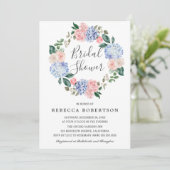 Roze roze Vrijgezellenfeest met mosterdblauwe hydr Kaart (Staand voorkant)