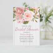 Roze Roze Vrijgezellenfeest Wood Uitnodigen Kaart (Staand voorkant)