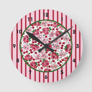 roze roze wandklok