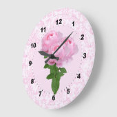  roze roze wandklok (Hoek)