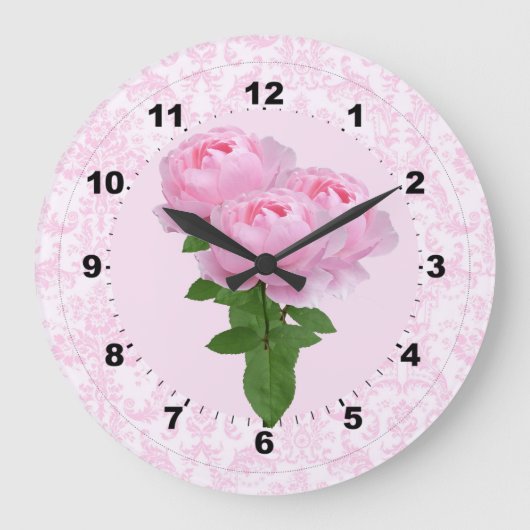 roze roze wandklok (Voorkant)