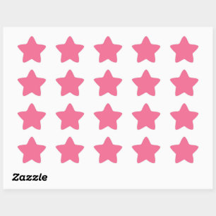 Roze roze watermeloen met platte kleur ster sticker