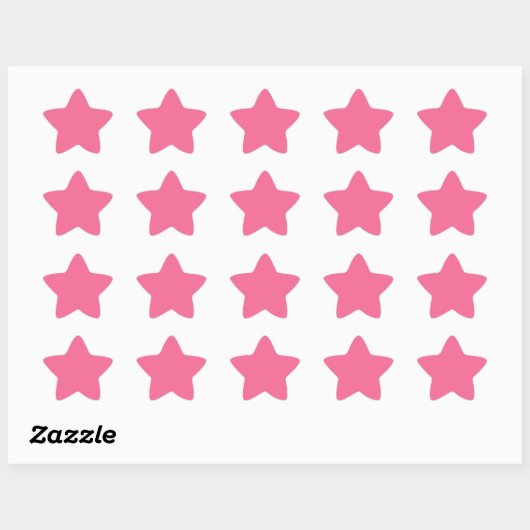 Roze roze watermeloen met platte kleur ster sticker (Vel)