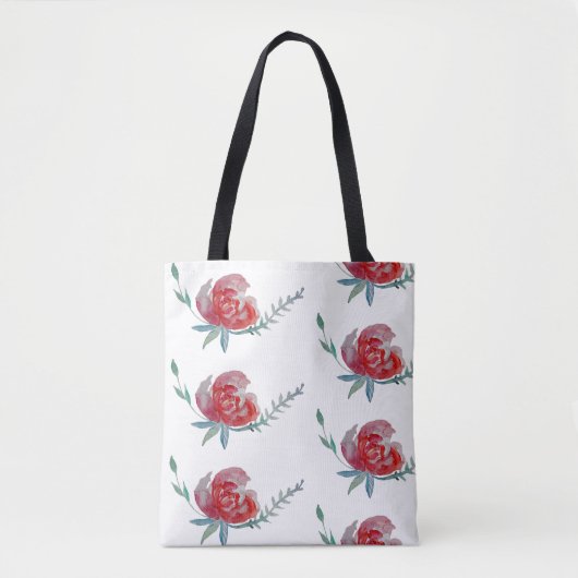 Roze roze Waterverf All-Over-Print Canvas tas (Voorkant)