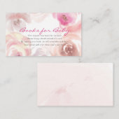 Roze roze Waterverf Baby shower boekaanvraag Informatiekaartje (Voorkant / Achterkant)