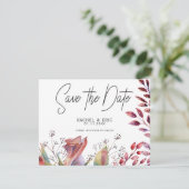 Roze roze Waterverf Floral Sparen de Kaart van de (Staand voorkant)