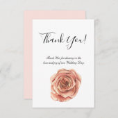 Roze roze Waterverf Hartelijk dank Bedankkaart (Voorkant / Achterkant)
