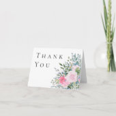 Roze roze Waterverf Hartelijk dank Bedankkaart (Voorkant)