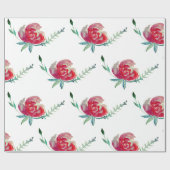 Roze roze Waterverf Kunstverfpapier Cadeaupapier (Vlak)