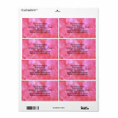 Roze roze Waterverf labels (Full Sheet)