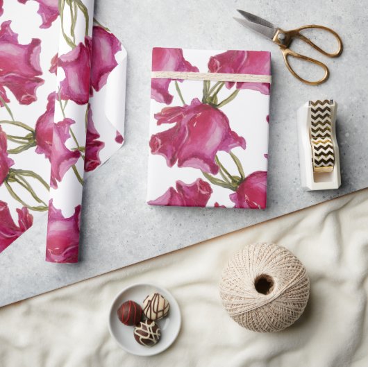 Roze roze Waterverf met handbeschilderd Cadeaupapier (Crafts)