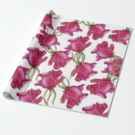 Roze roze Waterverf met handbeschilderd Cadeaupapier