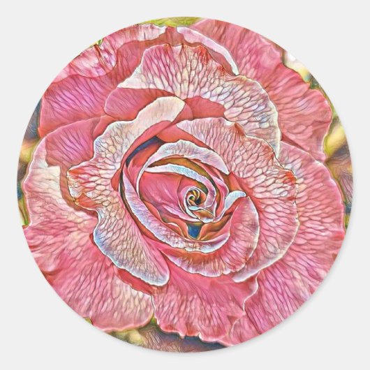 Roze roze waterverf rond sticker schilderen (Voorkant)