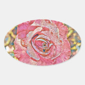 Roze roze waterverf schilderij ovale sticker (Voorkant)