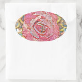 Roze roze waterverf schilderij ovale sticker (Tas)