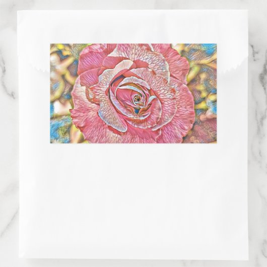 Roze roze waterverf schilderij rechthoekige sticker (Tas)