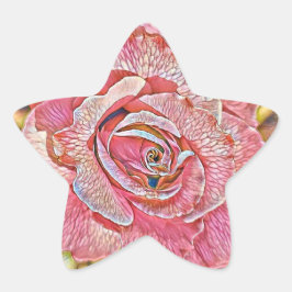 Roze roze waterverf schilderij ster sticker