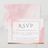 Roze roze Waterverf was RSVP (Voorkant / Achterkant)