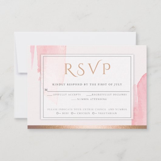 Roze roze Waterverf was RSVP (Voorkant)
