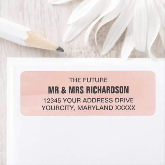 Roze roze Waterverf Wedding Return Address Labels (Insitu)