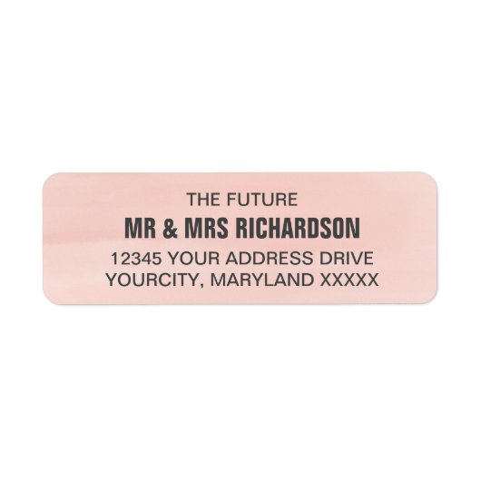 Roze roze Waterverf Wedding Return Address Labels (Voorkant)