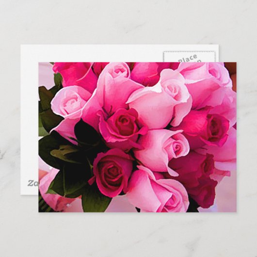 Roze roze weddenschap Post Kaarten (Voorkant / Achterkant)