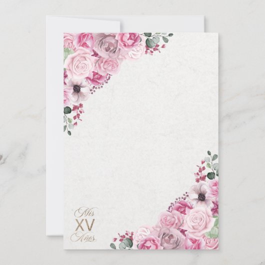 Roze Roze Westerse Ranchero Quinceanera Kaart (Achterkant)