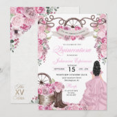 Roze Roze Westerse Ranchero Quinceanera Kaart (Voorkant / Achterkant)