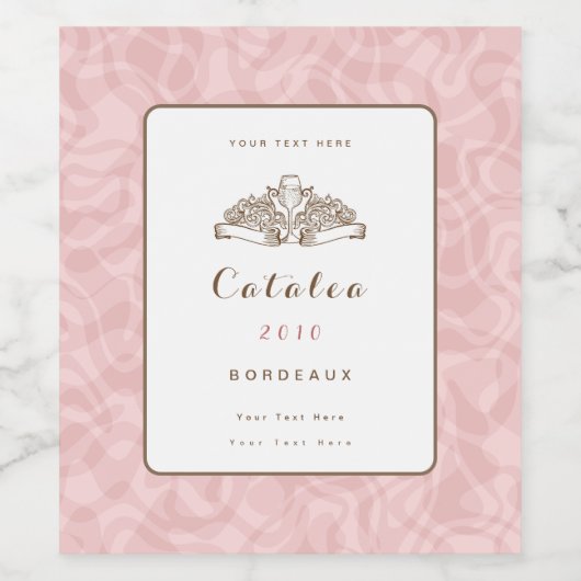 Roze roze wijn etiket (Enkel label)