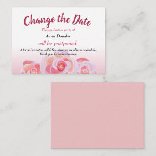 Roze roze wijziging op de datum advieskaart