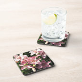 Roze, roze, witte assiatische lenzen bier onderzetter (Rechterzijde)