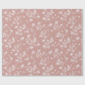 Roze Roze Witte Bloemen Bruidsdouche Cadeaupapier (Vlak)