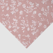 Roze Roze Witte Bloemen Bruidsdouche Tissuepapier (Detail)