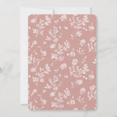 Roze Roze Witte Bloemen Bruiloft Kaart (Achterkant)