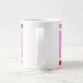 Roze roze witte lijnen vierkant geometrisch grote koffiekop (Achterkant)