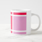 Roze roze witte lijnen vierkant geometrisch grote koffiekop (Rechts)