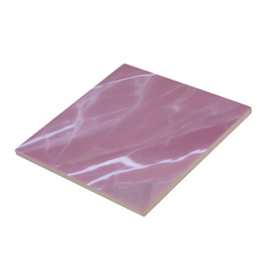 Roze roze witte marmer elegant moderne luxe tegeltje (Zijkant)