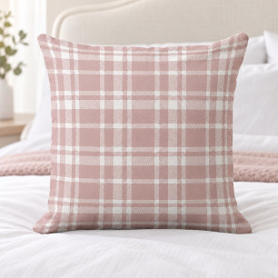 Roze roze witte tartan ruitpatroon kussen