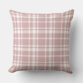 Roze roze witte tartan ruitpatroon kussen (Voorkant)